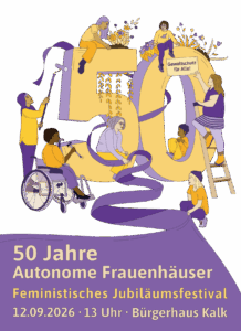 Pressebild für Veranstaltung 50 Jahre auton. Frauenhäuser Köln